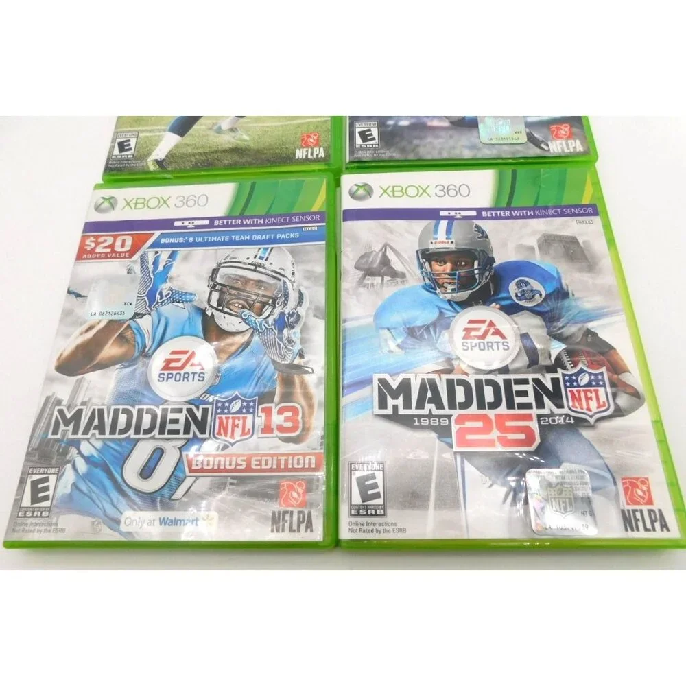 Lot of 4 Xbox 360 Games Madden Football 13 15 16 25 Rated E Tested